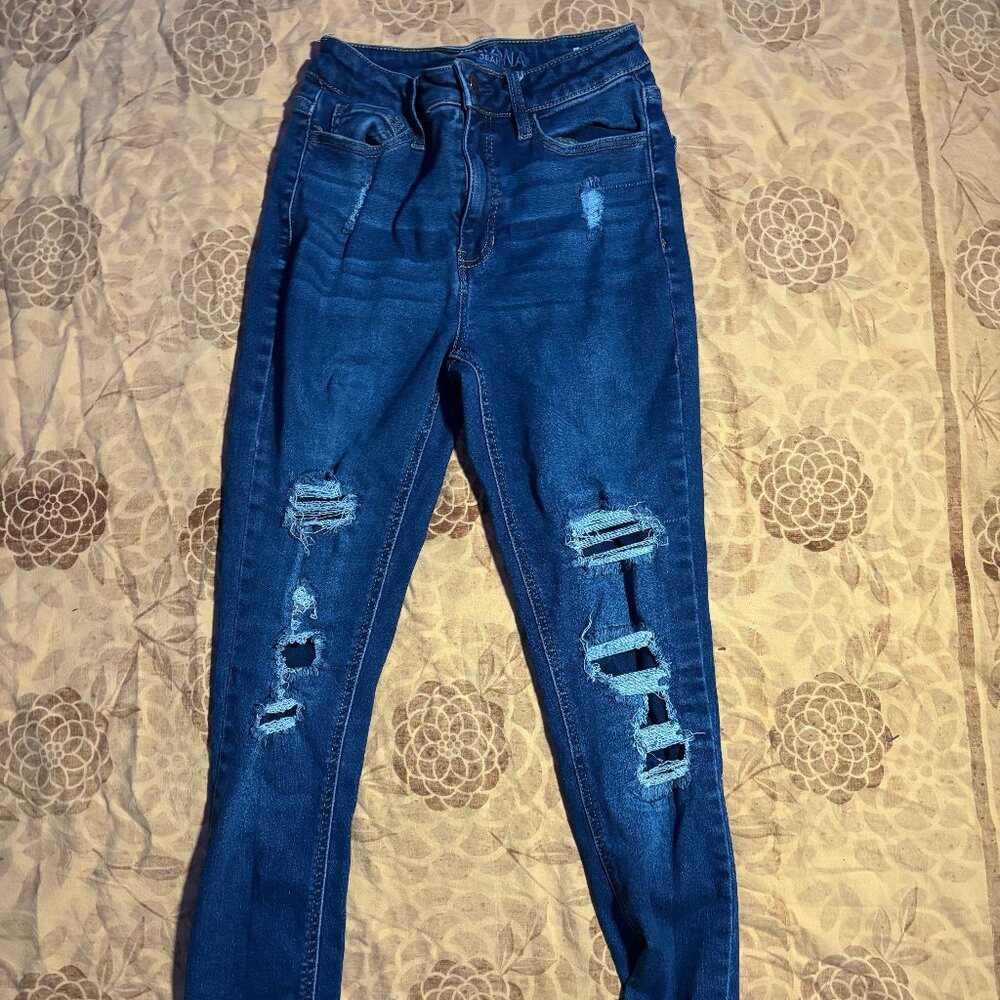 Dark Blue Ripped Jeans